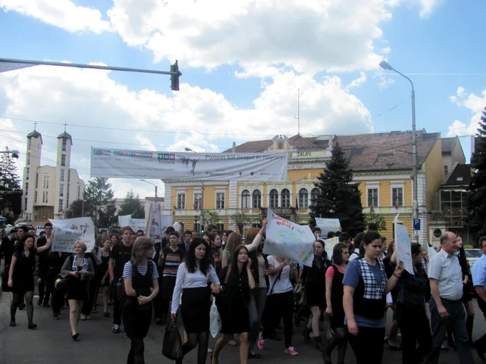 La marş au participat peste 1.000 de elevi şi profesori de la CNS FOTO Olimpia Man
