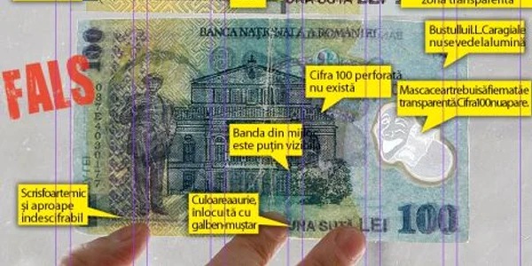 Bancnota falsă şi bancnota adevărată