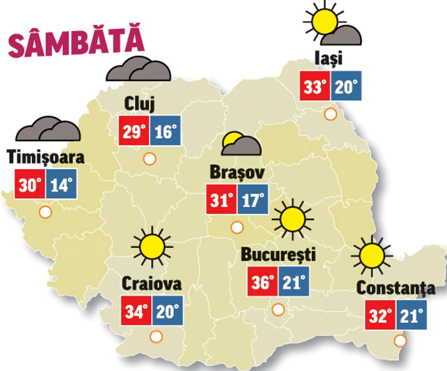 Prognoza meteo 5 septembrie ne anunț ăcă vremea va fi instabilă în jumătatea de nord a țării