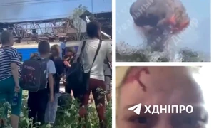 Tren atacat Dnipro FOTO captură video 