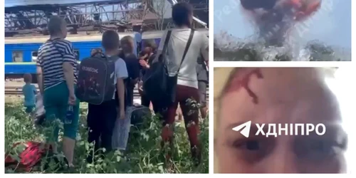 Tren atacat Dnipro FOTO captură video 