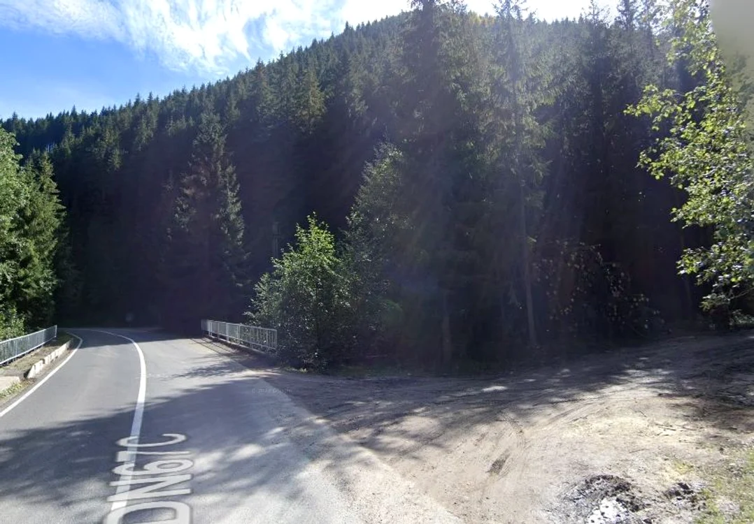 Zona în care drumul forestier se conectează cu Transalpina FOTO captură Google Maps