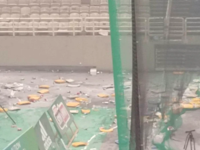 Prăpăd după Panathinaikos - Olympiakos, în Grecia. Foto sportal.gr