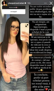 Cleopatra Stratan a explicat ce probleme are cu ochii Instagram 