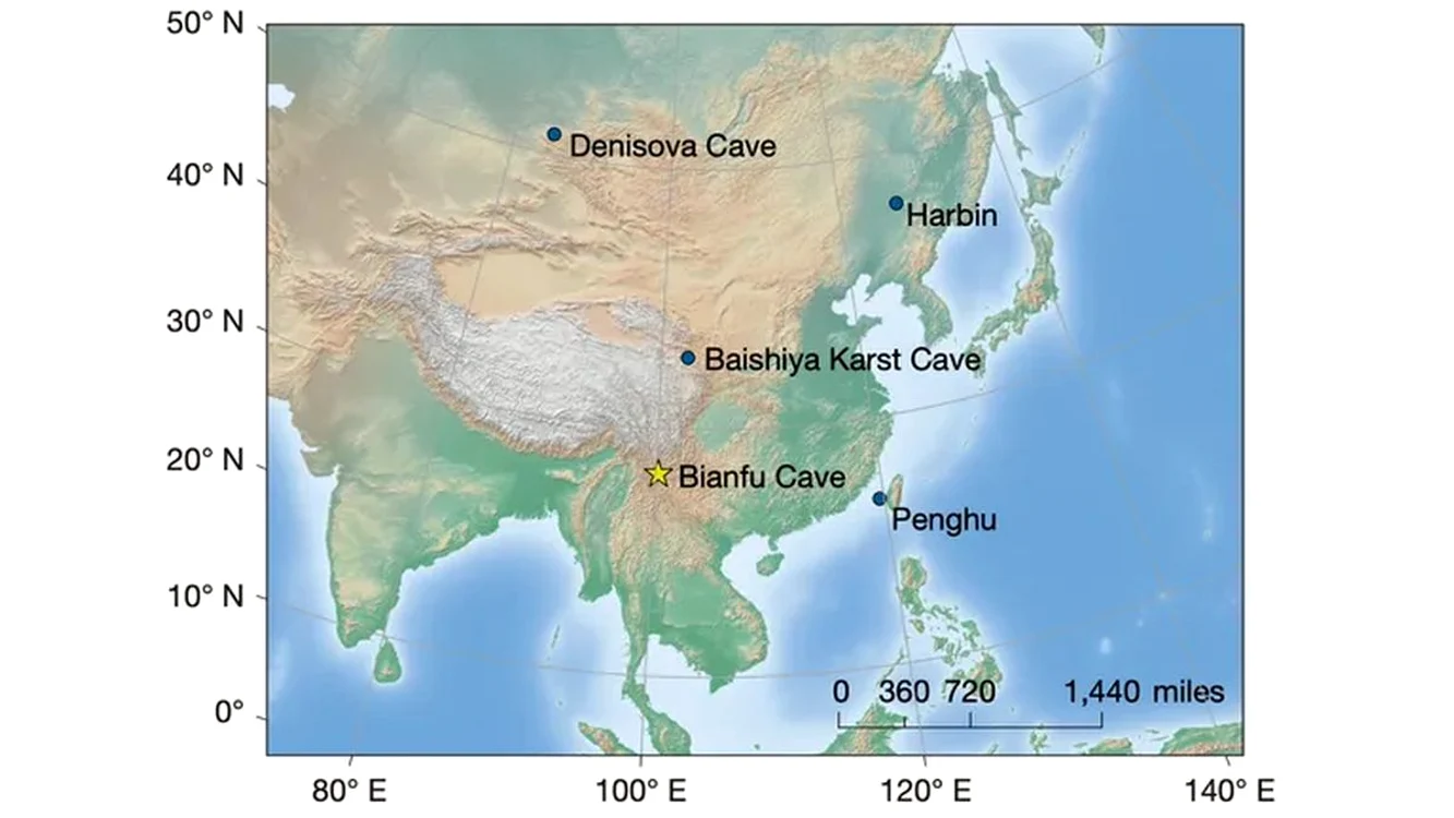 Peștera Bianfu este situată în sud-vestul Chinei 