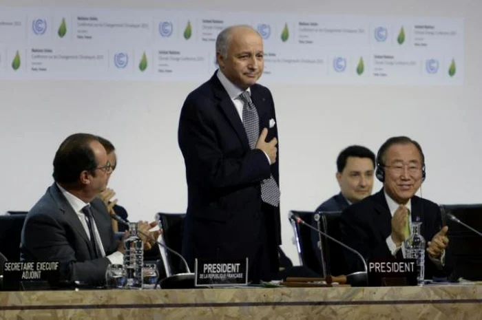 Şeful diplomaţiei franceze, Laurent Fabius, preşedintele Conferinţei ONU pe tema modificărilor climatice, de la Paris