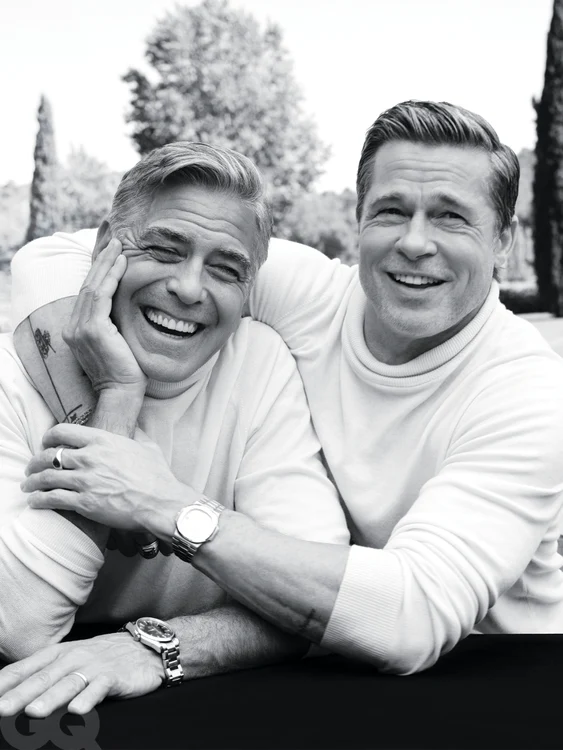 Brad Pitt și George Clooney în GQ, Profimedia (2) jpg
