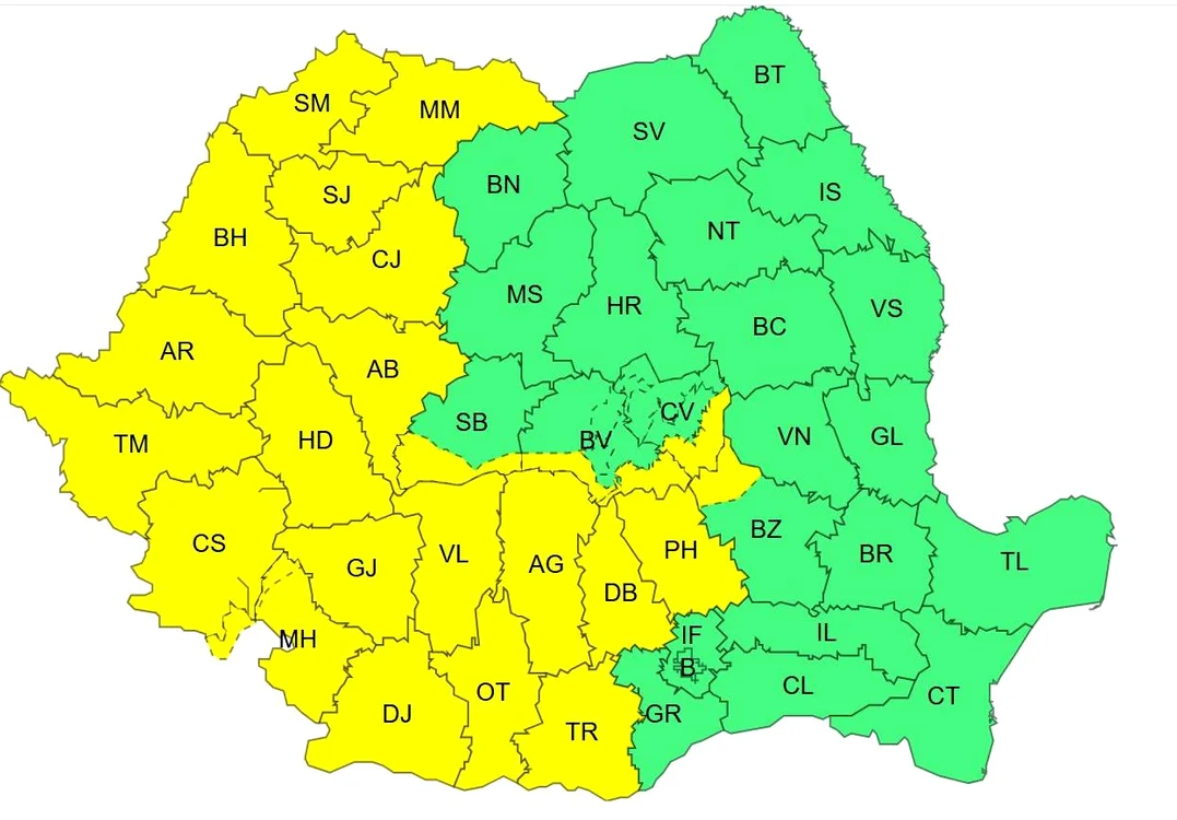Hartă meteo FOTO: ANM