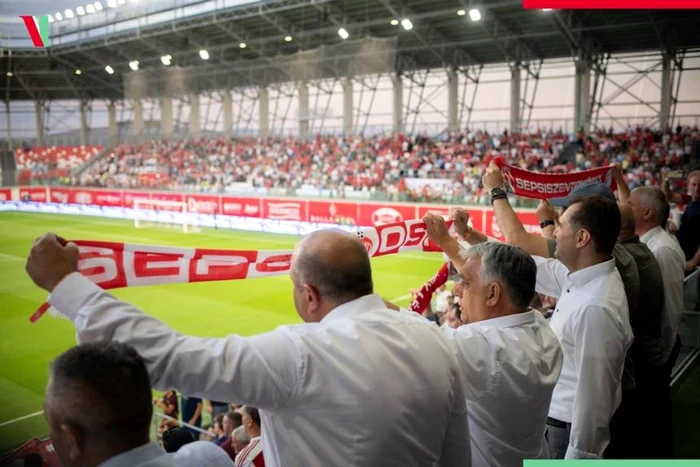 Orban ovaţionat pe stadionul Sfântu Gheorghe FOTO via News.ro