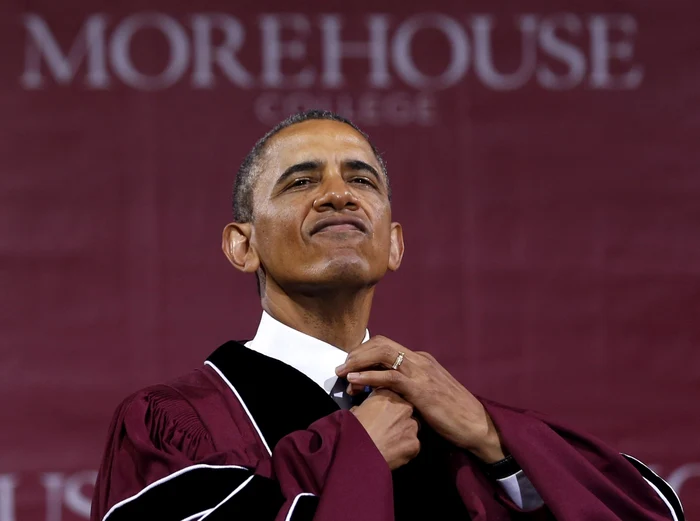 Obama, la festivitatea de absolvire organizată de Colegiul Morehouse, pe care l-a frecventat şi Martin Luther King Jr. FOTO Reuters