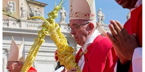 Papa Francisc in timpul slujbei de Florii FOTO AP