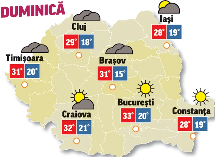 Astăzi, ploile își fac simțită prezența și se va răcori aproape peste tot