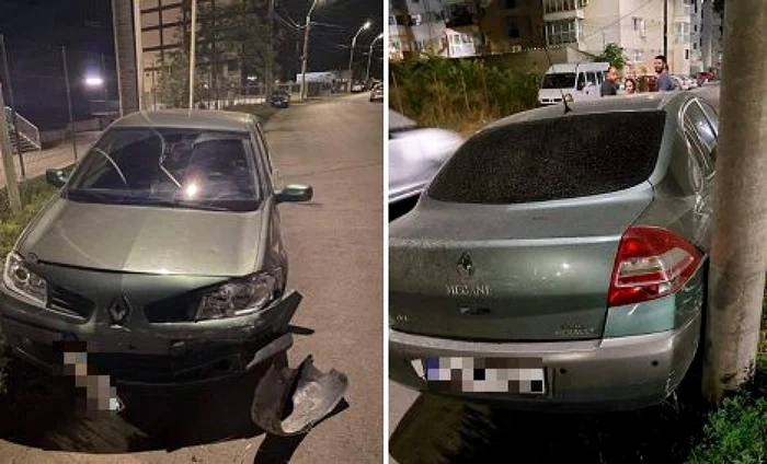 Maşina lovită a suferit avarii serioase FOTO infobraila.ro