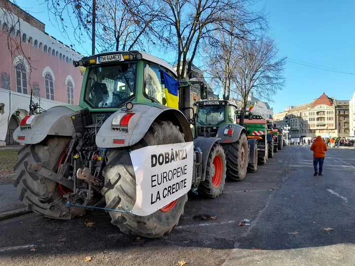Protestul agricultorilor din centrul Timișoarei FOTO Ștefan Both