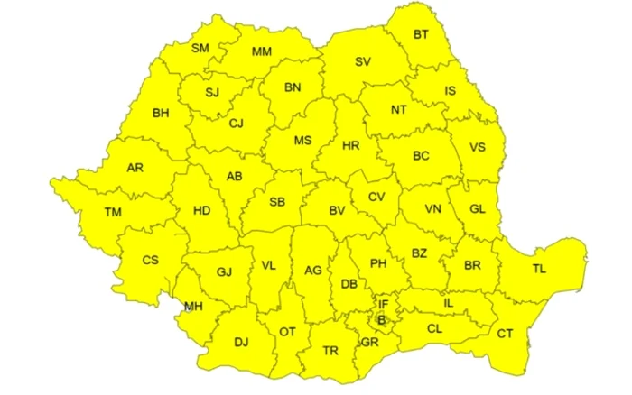 Cod galben e ger în toată țara