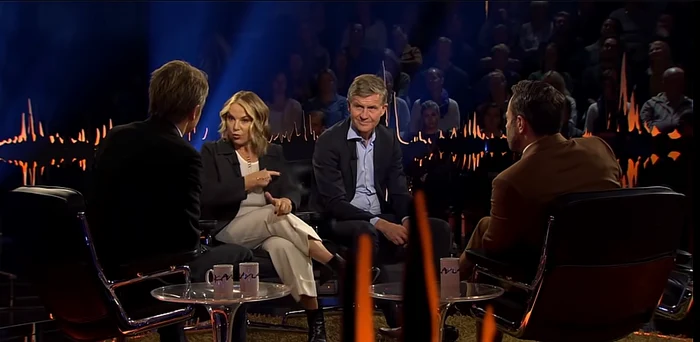 Esther Perel invitată la emisiunea TV scandinavă ,,Skavlan”. Foto: captură video Youtube