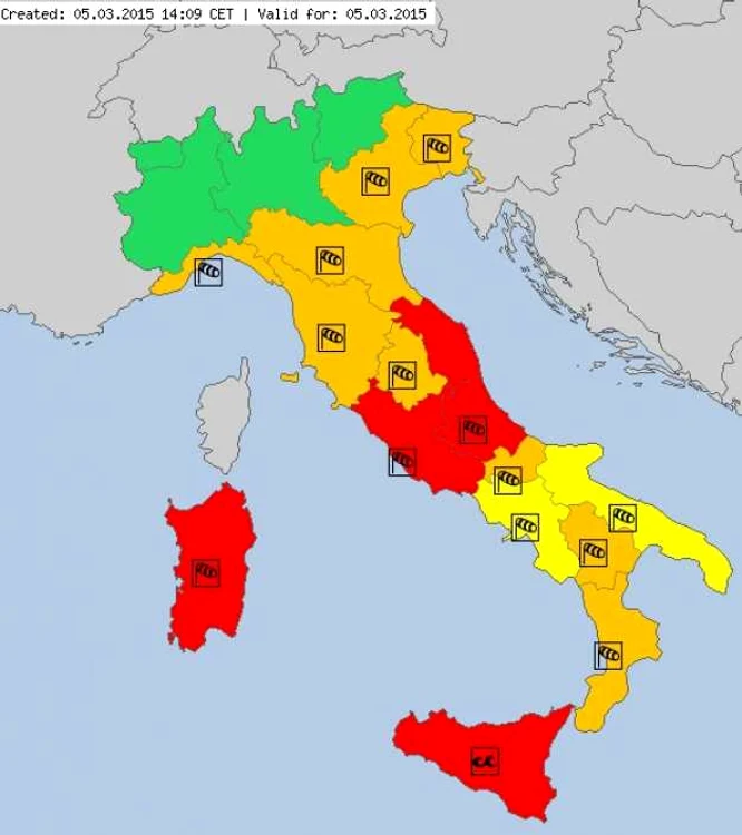 meteo cod rosu italia