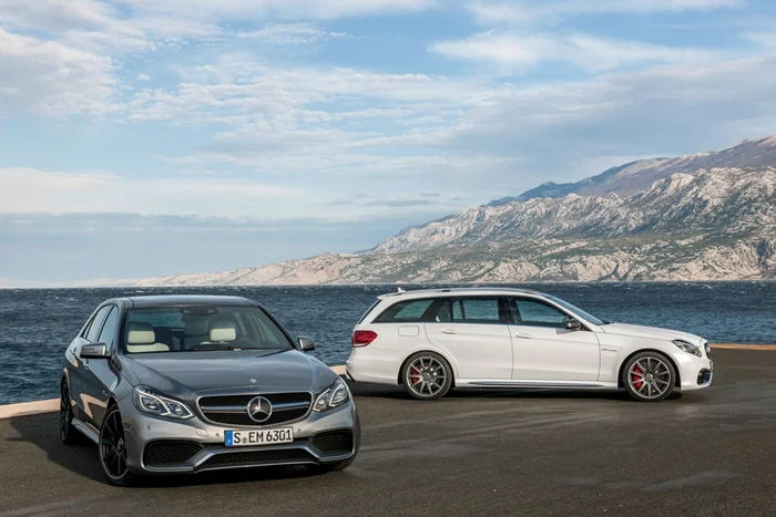 Mercedes-Benz E63 AMG va fi disponibil în două versiuni de caroserie : Saloon şi Estate