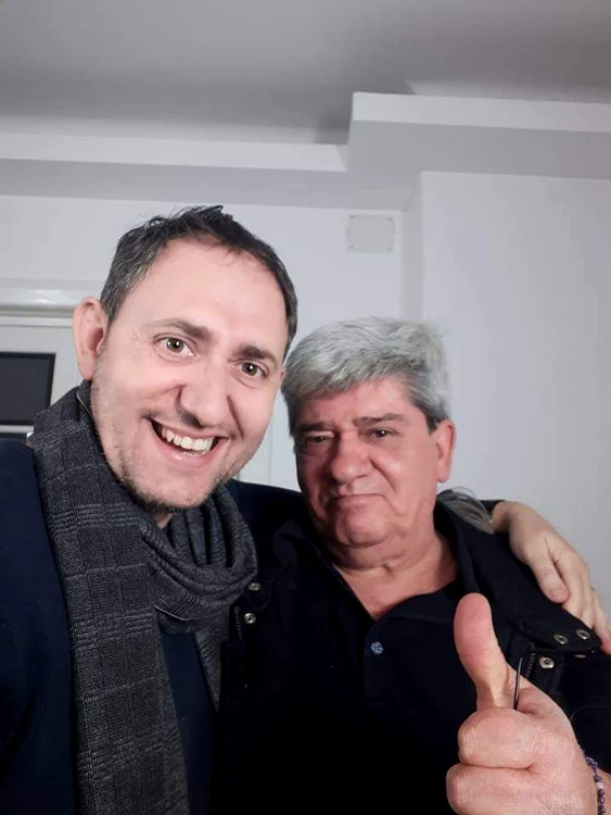 Costel Băloiu, alături de actorul Nae Alexandru, de la Teatrul de Revistă Constantin Tănase