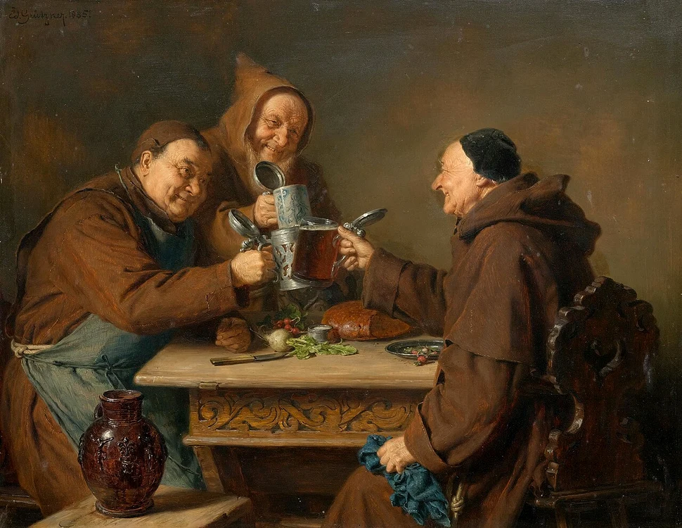 „Trei călugări la masă”, de Eduard von Grützner, 1885