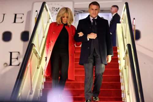 Brigitte Macron și Emmanuel Macron la Beijing. FOTO: Getty Images
