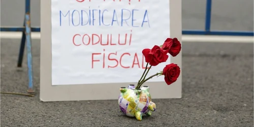 Persoane participă miercuri 8 noiembrie 2017 la un protest faţă de intenţia guvernului de a modifica Codul Fiscal în Piaţa Victoriei din Bucuresti FOTO Inquam Photos Octav Ganea