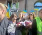 Femei şi copii ucraineni au protestat în faţa Consulatului general al Federaţiei Ruse FOTO Mariana Iancu