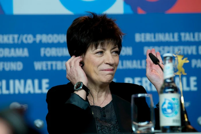 Actriţa Luminiţa Gheorghiu în timpul conferinţei de presă de la Berlin. FOTO Berlinale.de