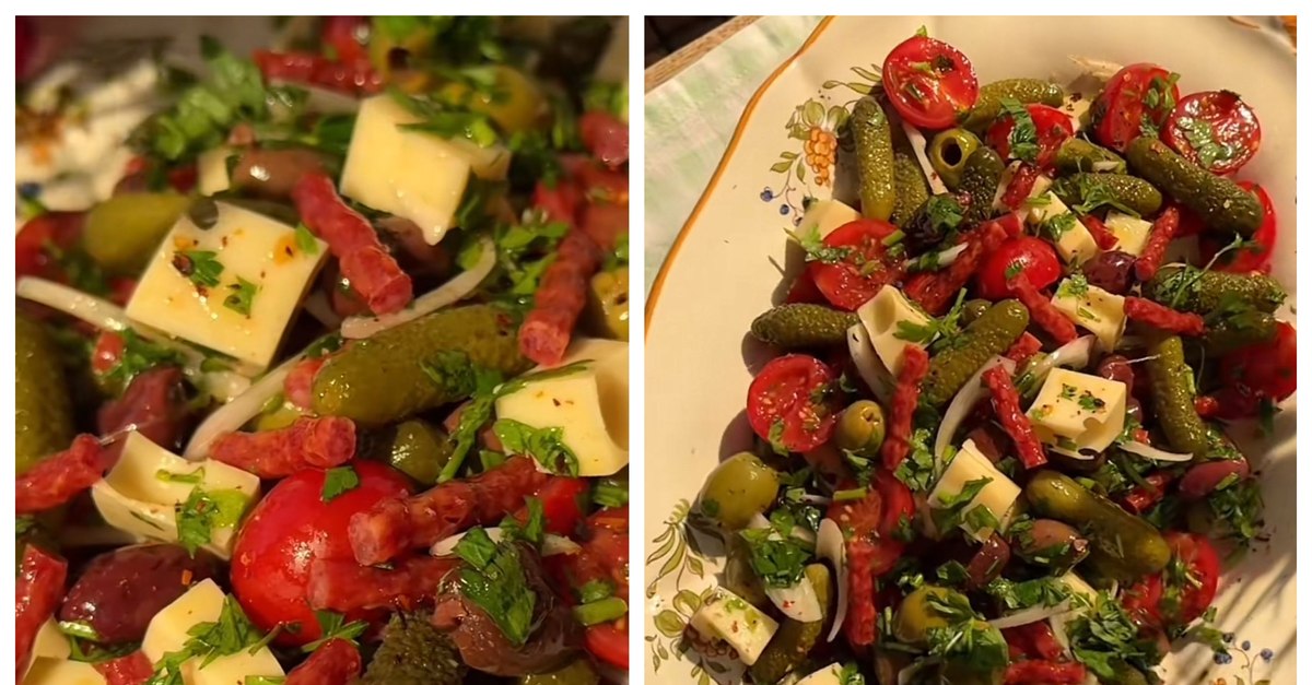 Salată rece cu cârnați, combinația surprinzătoare care a cucerit TikTok-ul. Se prepară în doar 5 minute și este ideală pentru zilele caniculare. VIDEO