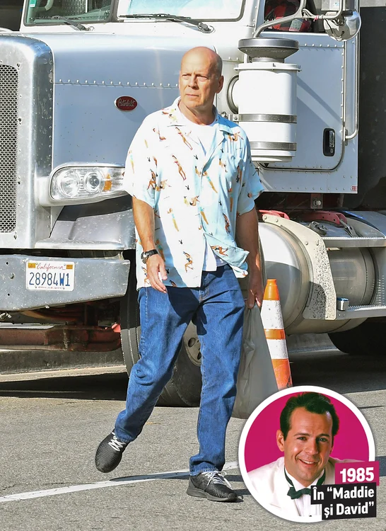 Bruce Willis, 63 de ani, pe stradă, în concediu