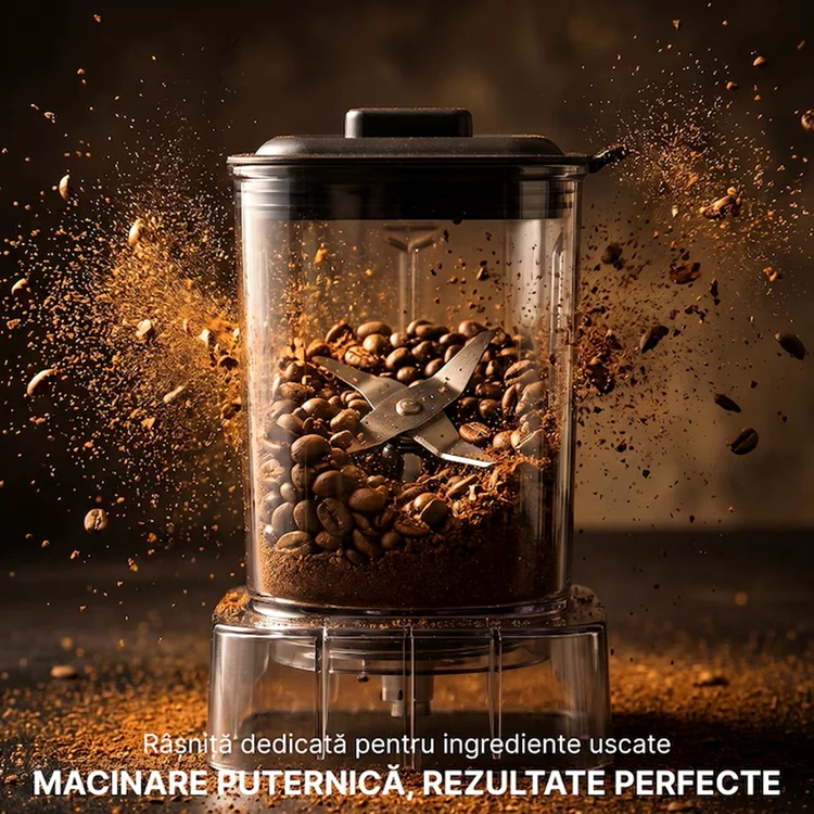 Blender profesional 2 în 1 SeveShop cu râșniță măcinând boabe de cafea Foto eMAG