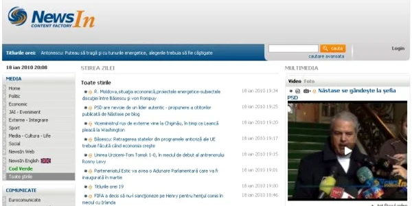 Ultimele ştiri difuzate de agenţia NewsIn