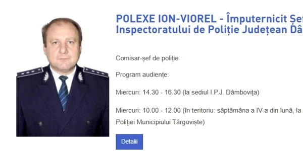 Viorel Polexe, noul șef al IPJ Dâmbovița. FOTO Captură IPJ Dâmbovița