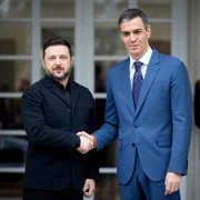Volodimir Zelenski si Pedro Sanchez FOTO X Zelenski jpg