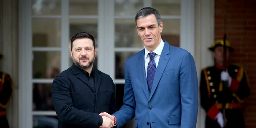 Volodimir Zelenski si Pedro Sanchez FOTO X Zelenski jpg