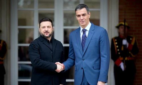 Volodimir Zelenski si Pedro Sanchez FOTO X Zelenski jpg