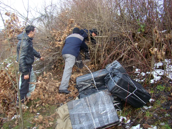 Poliţiştii de frontieră au confiscat aproximativ 30.000 de pachete de ţigări FOTO:IJPF