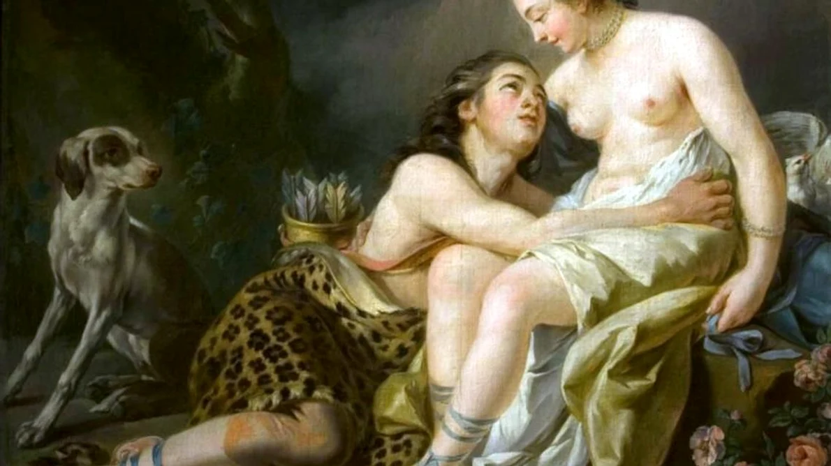Tragedie galantă: Venus şi Adonis, un tablou din veacul al XVIII lea jpeg