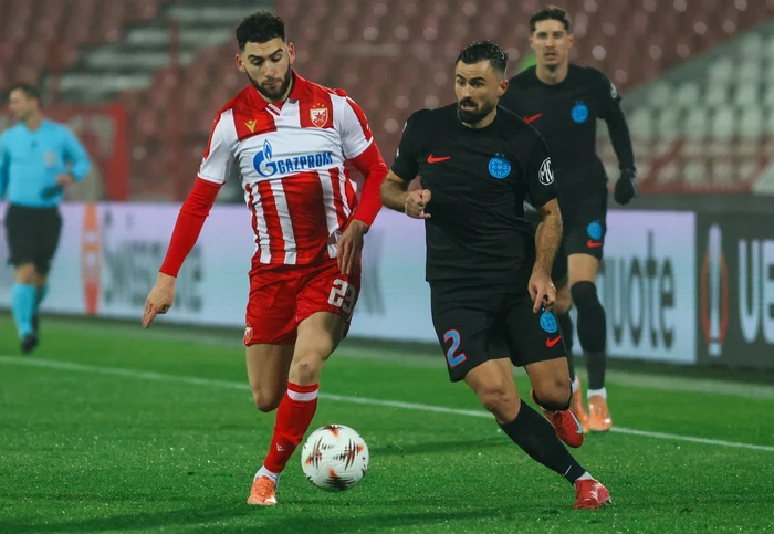 Valentin Crețu (dreapta), titular la Belgrad  FOTO Facebook Steaua Roșie