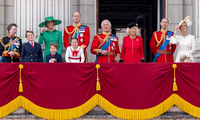 Familia Regala la trooping the colour, Printesa Anne, Printesa Kate, Printul William, Regele Charles, Regina Camilla, Ducesa Sophie, Printul Edward, Printul George, Printul Louis, Printesa Charlotte profimedia 0784047573 jpg