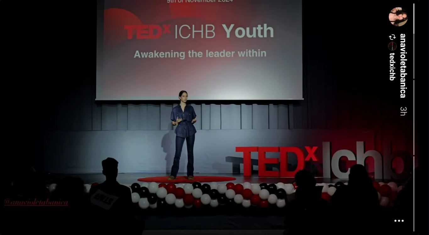 Violeta Bănică la primul său discurs TED Talk 