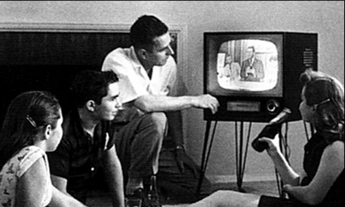 Family watching television 1958 cropped2 jpg