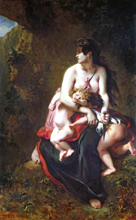 Legenda Medeei,  pictată de Delacroix.