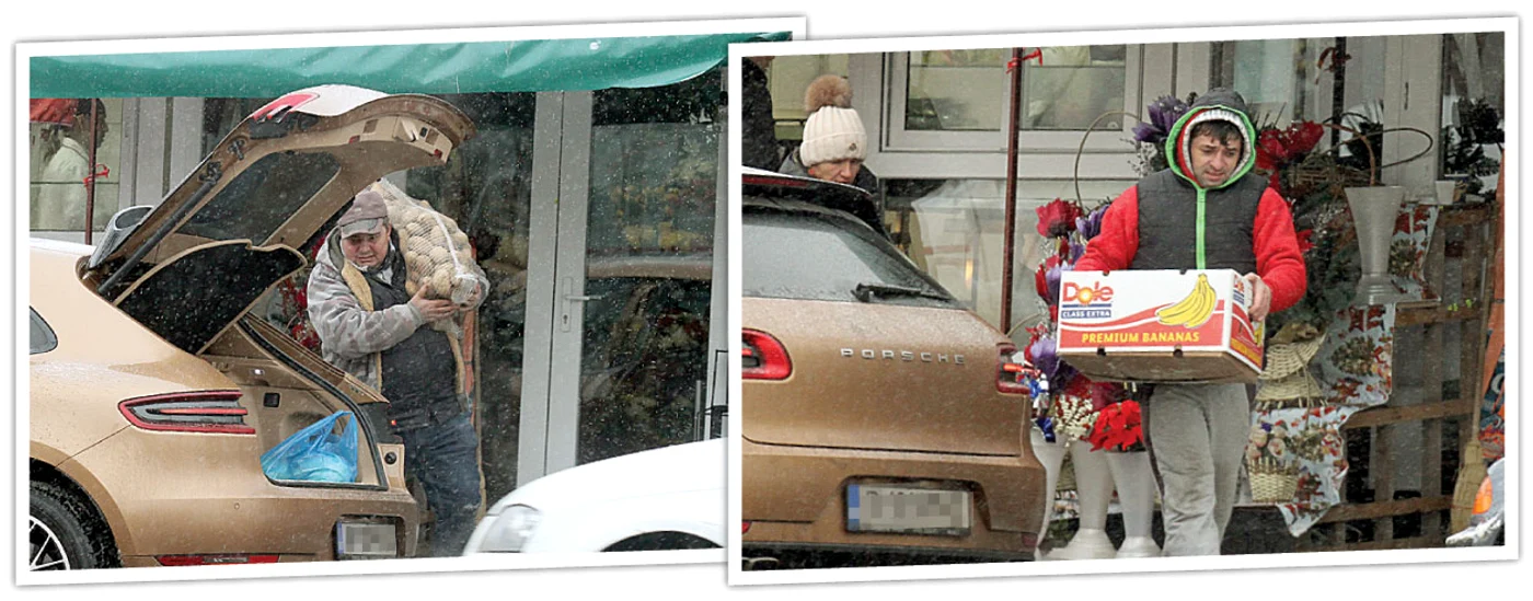 Un vânzător i-a adus sacul de cartofi. Un altul a ieşit cu lada de banane