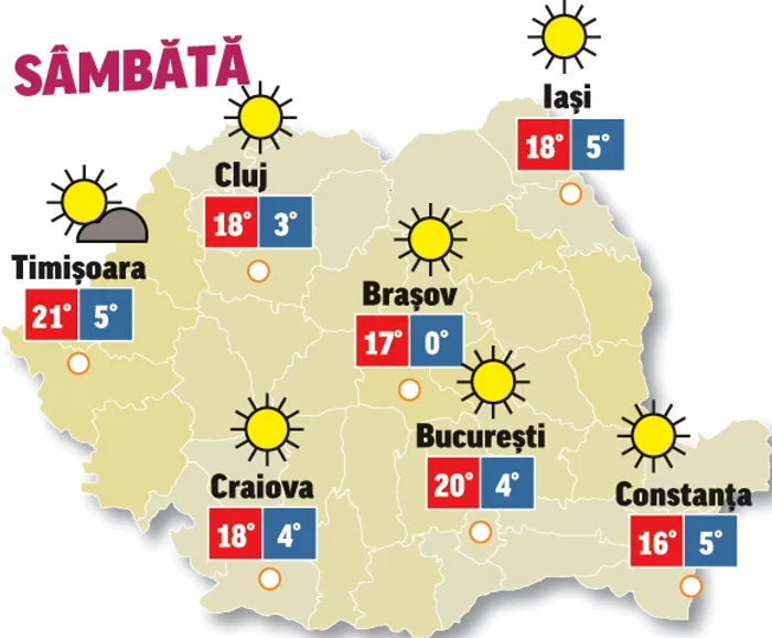 Prognoza meteo 11 aprilie aduce temperaturi ridicate