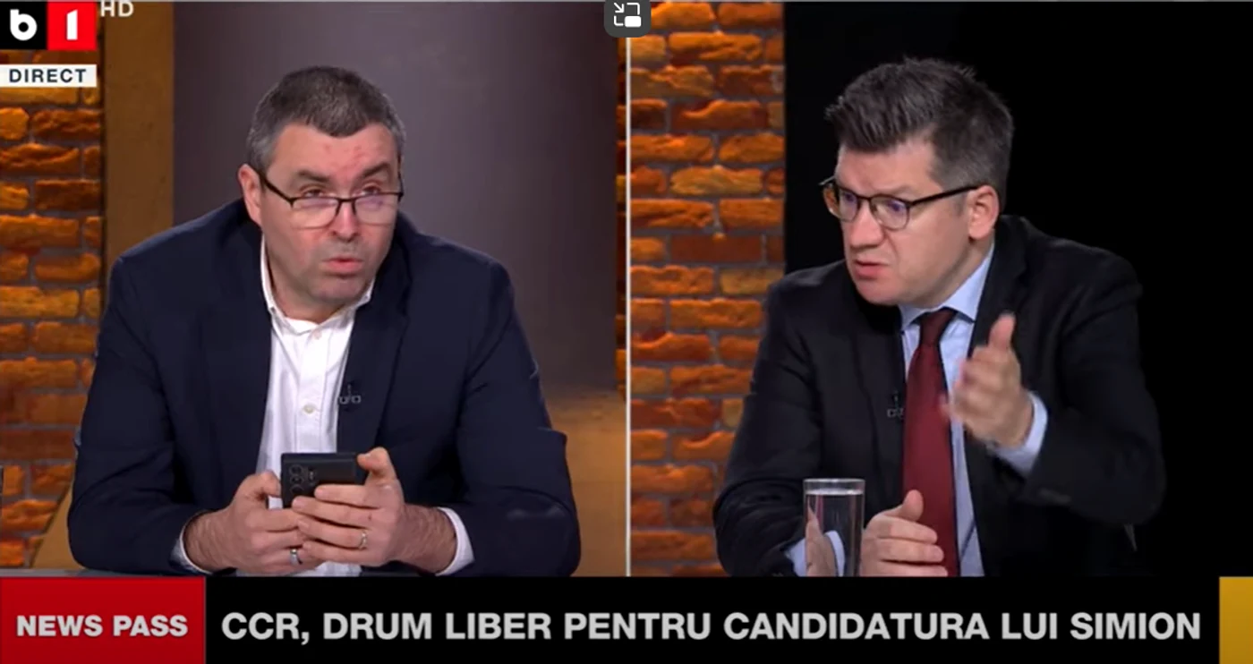 Stelian Negrea și Mihai Neamțu la B1 TV: FOTO: captură video YouTube