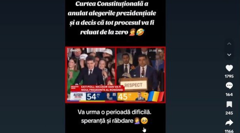 Un nou fake news despre anularea alegerilor din 18 mai circulă pe TikTok. CNA intervine de urgență și cere platformei eliminarea materialului 