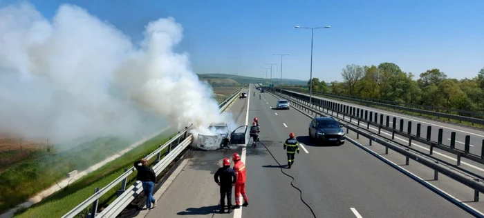 incendiu masina autostrada