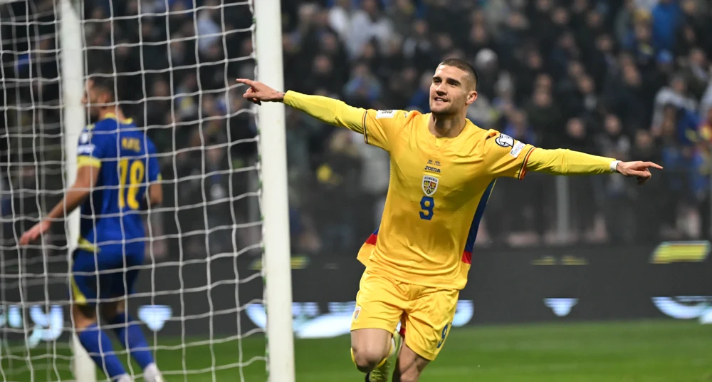 Daniel Bîrligea a deschis scorul în partida cu Bosnia. Foto Sportpictures 