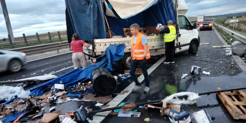 Accident rutier pe A1 în zona Aeroportului Sibiu în urma unei coliziuni între două autovehicule Foto Turnul Sfatului jpeg